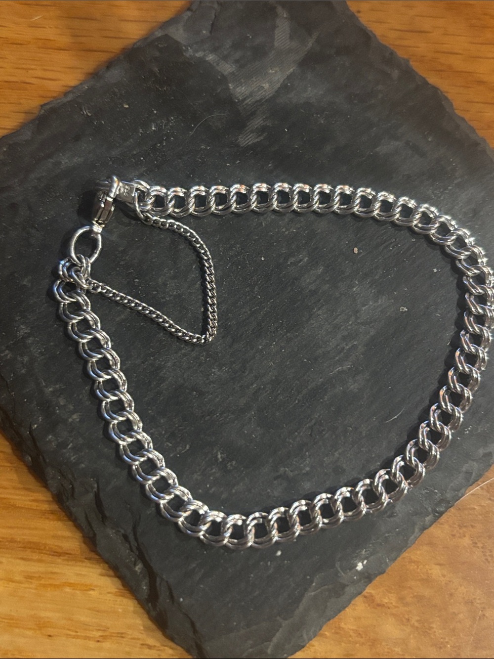 James Avery Medium Double Curb Charm Bracelet, new never worn!
